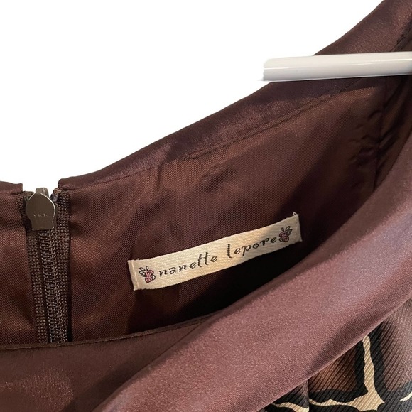 Nanette Lepore 100% Silk Square Patterned Dress w/Belt - Picture 6 of 9